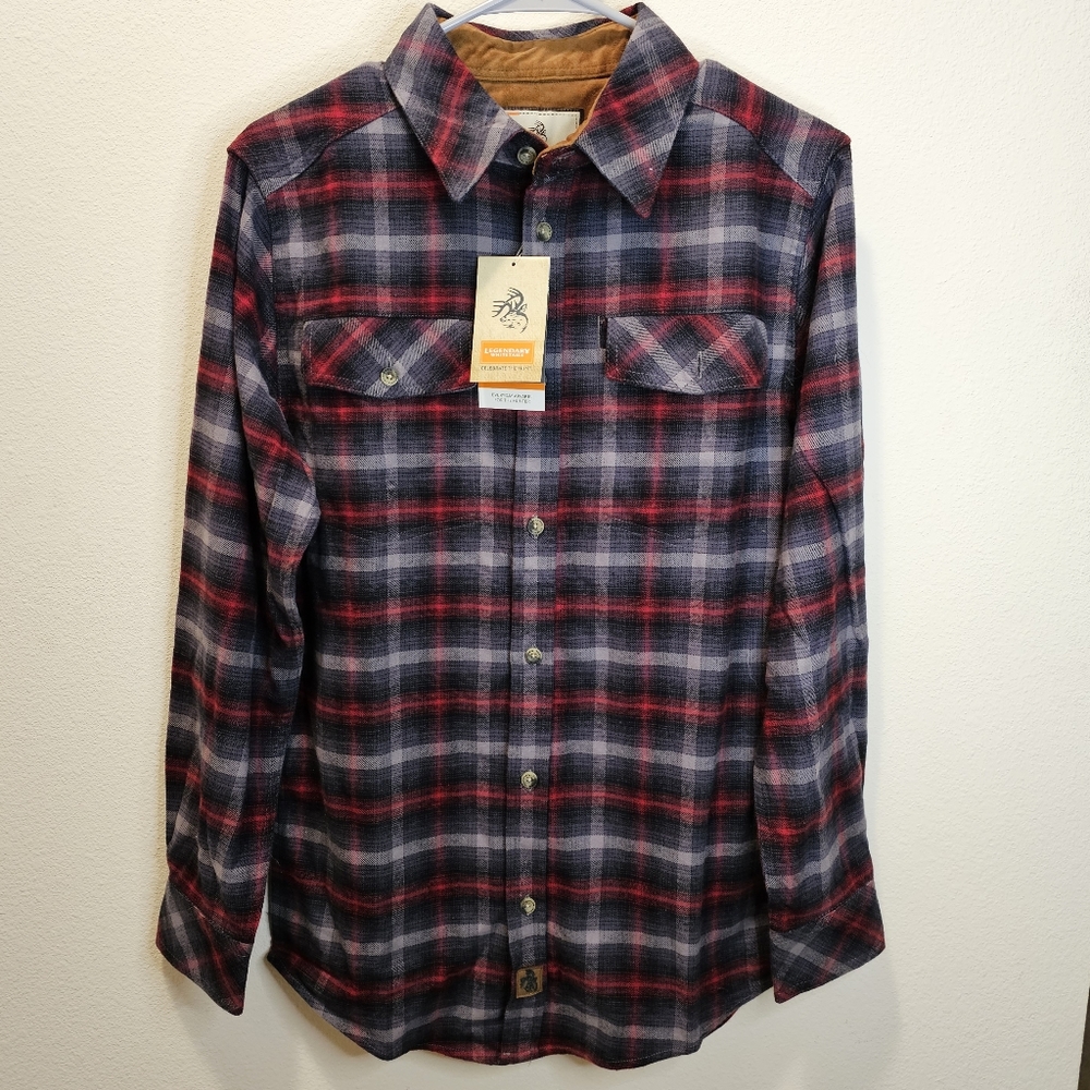 Legendary Whitetails Men's Plaid Flannel long sleeve shirt Size Small NWT